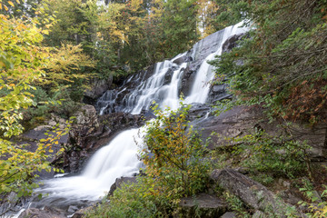 Long Exposure of La Chute-aux-Rats waterfall in Mont Tremblant National Park. Quebec. Canada