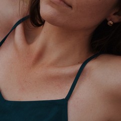 woman in lingerie on black background