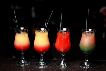 Cocktails at the bar.