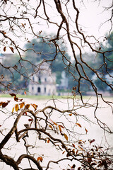 Hoan Kiem lake in Hanoi, Vietnam (Guom lake), Turtle tower