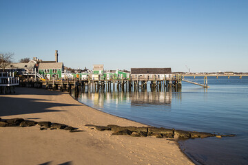 Fototapeta premium Provincetown Fishermen’s Wharf is the oldest of the big three piers.