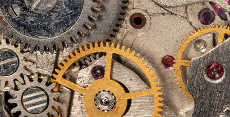 clockwork old mechanical watch, high resolution and detail