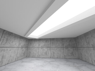 Dark concrete empty room. Modern architecture design