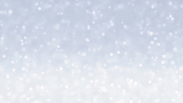 Calm falling snow flakes winter background. 4K seamless looping Christmas background