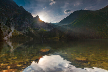 Tatra Mountains in Poland Morskie Oko Rysy Zakopane landscape photography in golden hour © PawelUchorczak