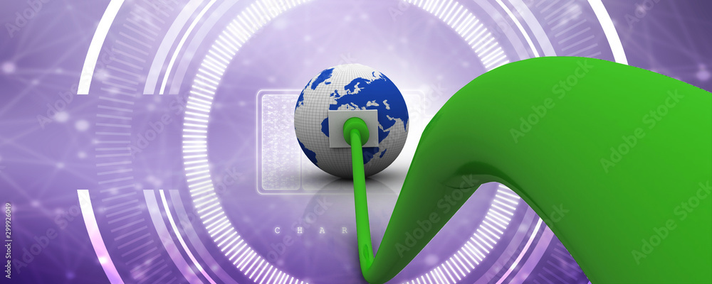 Poster 3d rendering abstract world concept