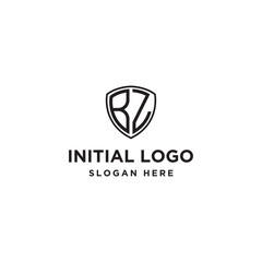 Initial letter BZ initials logo. Universal symbol icon vector design. Luxury abc shield logotype.