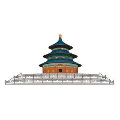 Fototapeta na wymiar Beijing, detailed silhouette. Trendy vector illustration, flat style. Stylish colorful landmarks. The symbol of Beijing China