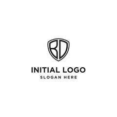 Initial letter BD initials logo. Universal symbol icon vector design. Luxury abc shield logotype.
