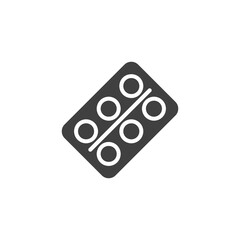 Pill blister vector icon. Medical drug package filled flat sign for mobile concept and web design. Tablets pack glyph icon. Symbol, logo illustration. Vector graphics