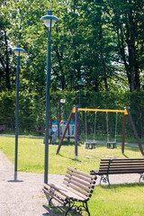 Children playground in the town park