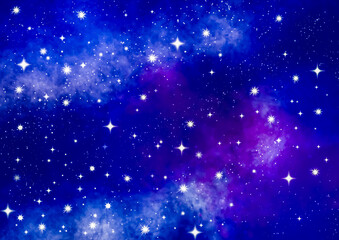 Galaxy background illustration with stars and stardust. Galaxy wallpaper