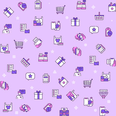 Shopping items color icons set