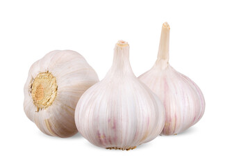 Garlic isolated on white clipping path