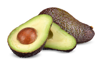 avocado isolated on white clipping path