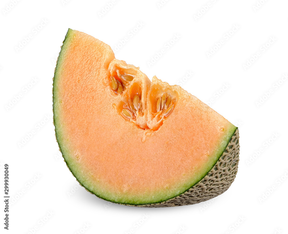 Poster slice of melon isolated with clipping path