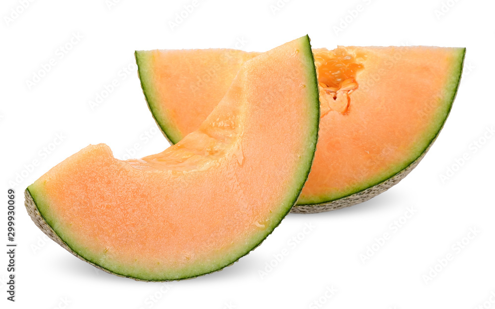 Poster slice melon isolated on white clipping path