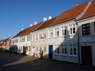 Fototapeta na wymiar Some small houses in Odense