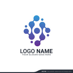 Creative abstract digital technology symbol logo design.