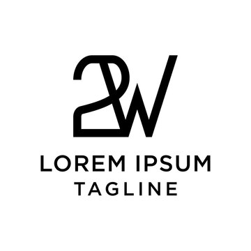 initial letter logo 2W, W2 logo template 