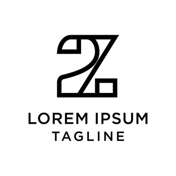 initial letter logo 2Z, Z2 logo template