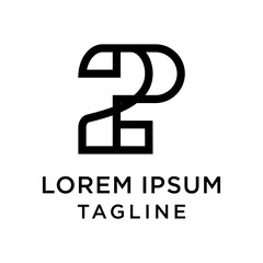 initial letter logo 2P, P2 logo template 