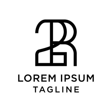 initial letter logo 2R, R2 logo template