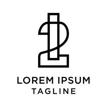 initial letter logo 2I, I2 logo template 