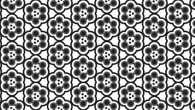 Animated seamless pattern design floating to the left side.