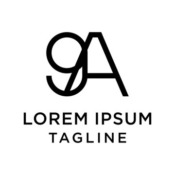 initial letter logo 9A, A9 logo template