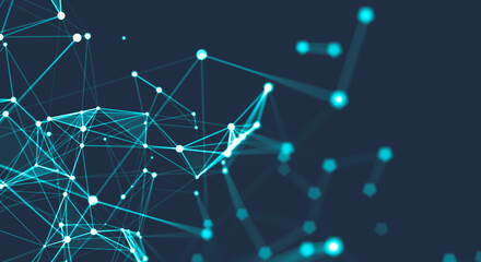 Abstract polygonal space low poly dark background with connecting dots and lines. Connection structure. Science background. Futuristic polygonal background. Triangular background. Wallpaper. Business