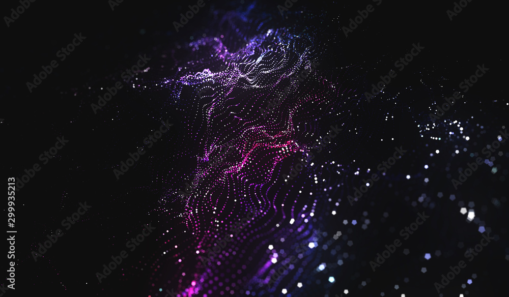 Poster abstract polygonal space low poly dark background with connecting dots and lines. connection structu