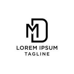 initial letter logo DM, MD logo template 
