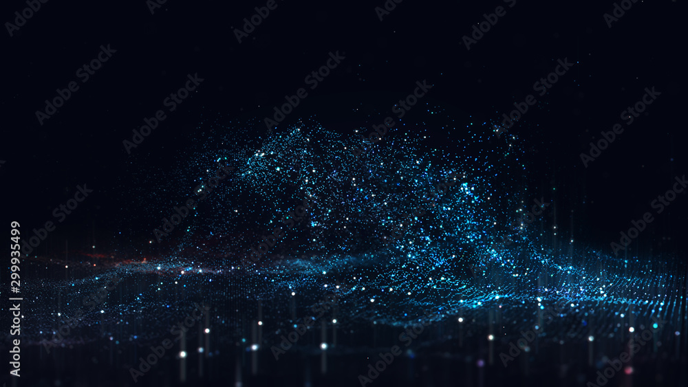 Poster abstract polygonal space low poly dark background with connecting dots and lines. connection structu
