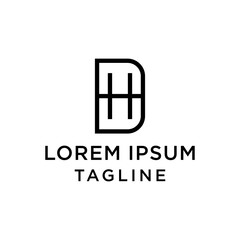 initial letter logo DH, HD logo template