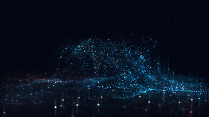 Abstract polygonal space low poly dark background with connecting dots and lines. Connection structure. Science background. Futuristic polygonal background. Triangular background. Wallpaper. Business © Андрей Осадчук