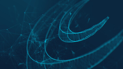 Abstract polygonal space low poly dark background with connecting dots and lines. Connection structure. Science background. Futuristic polygonal background. Triangular background. Wallpaper. Business