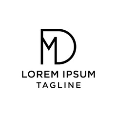 initial letter logo DM, MD logo template