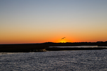 Obraz premium Sunset over the water, Provincetown, Cape Cod, Massachusetts