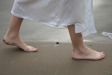 couple walking on beach