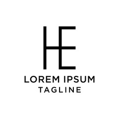 initial letter logo EH, HE logo template