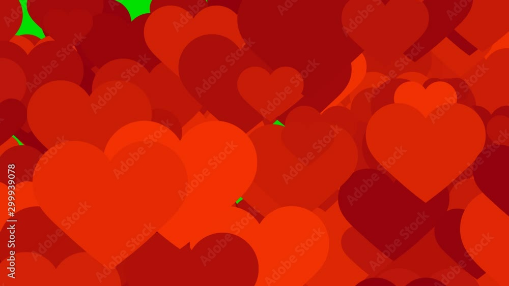 Poster abstract heart background animation. red heart appear and disappear with moving animation valentine 