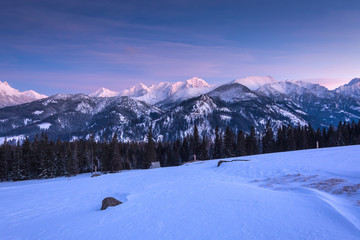 Winter in Tatra Mountains in Poland Zakopane 