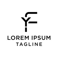 initial letter logo FY, YF logo template