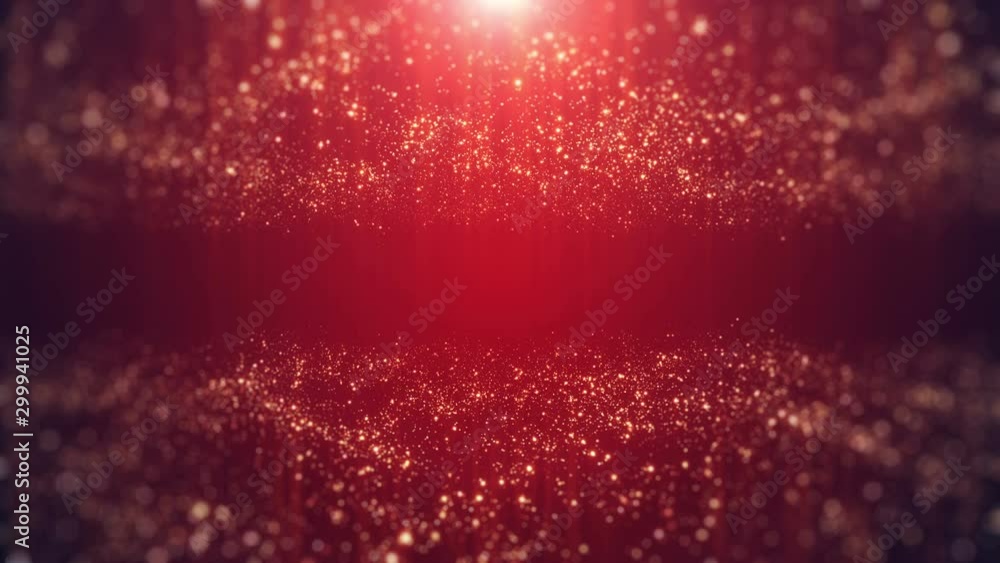Wall mural red glittering bokeh glamour abstract background looped with space for your text.