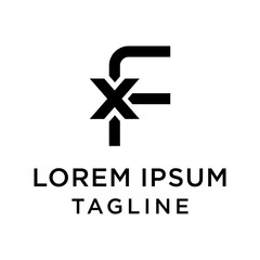 initial letter logo FX, XF logo template 