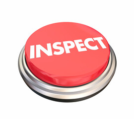 Inspect Button Analyze Assess Evaluate Test 3d Illustration