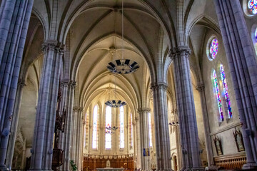 Fototapeta na wymiar Saint-Philbert-de-Grand-Lieu. Intérieur de l'église paroissiale. Loire-Atlantique. Pays de Loire 