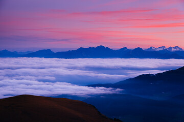 Fototapeta na wymiar Scenic image of grand ridges at twilight.