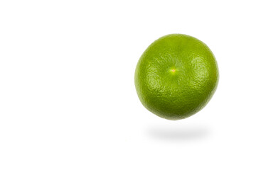 Assortment of fresh citrus fruits. Various citrus fruits on isolated white background. Fruit food background. Healthy eating and diet.